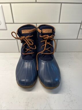 Sperry womens Navy Blue and Brown Duck Boots
